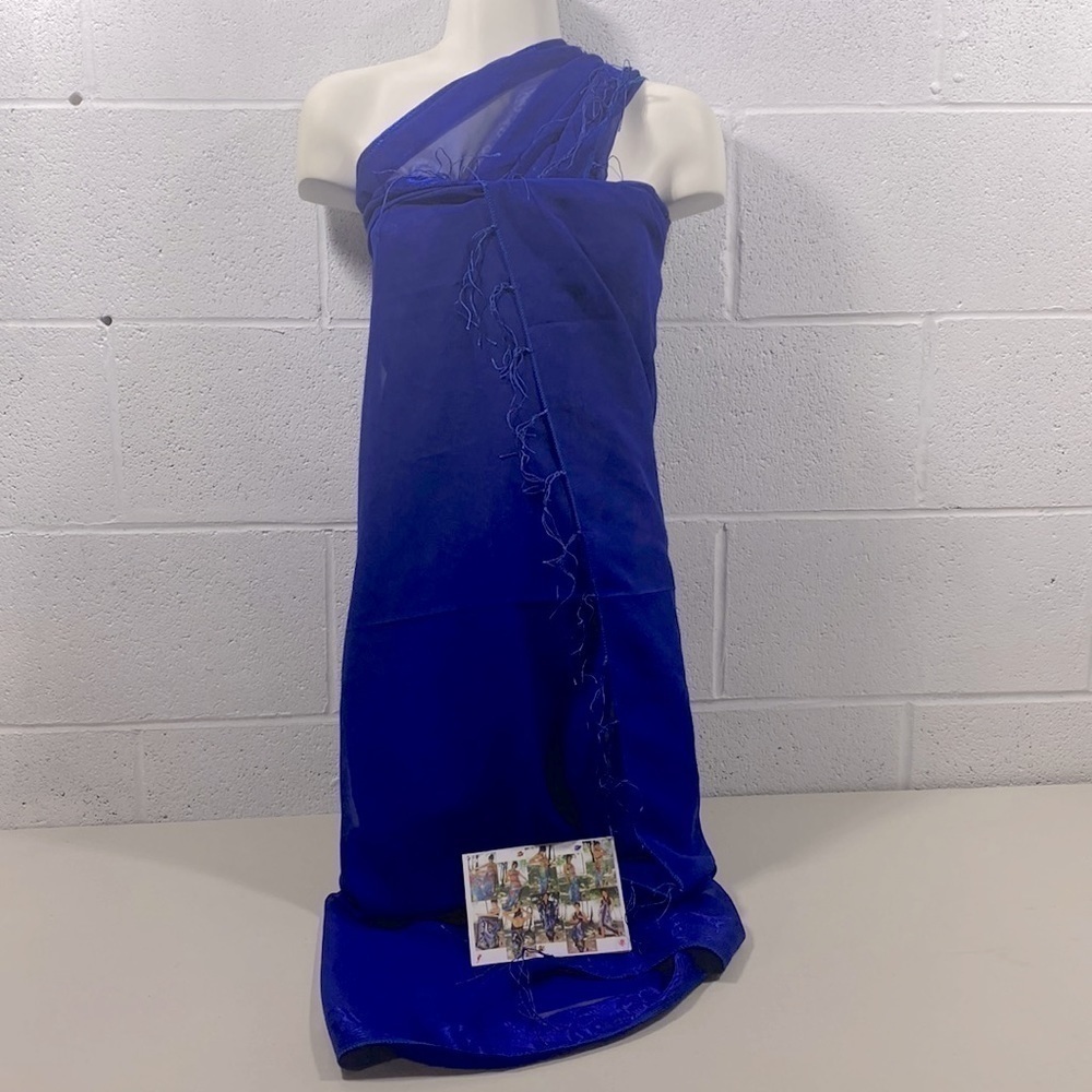 NWT Island style blue bathing suit cover up / wrap - Picture 4 of 10